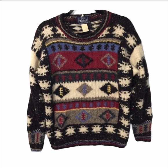 Vintage Woolrich Knit Grandpa Sweater Size Medium
